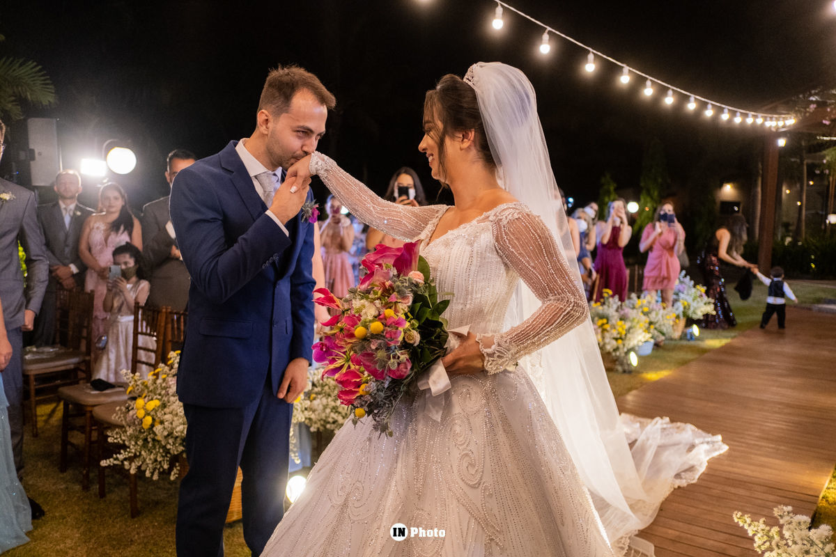 Lindo Casamento ao Ar Livre a Noite no Espaço Alegranza Larissa e Heitor